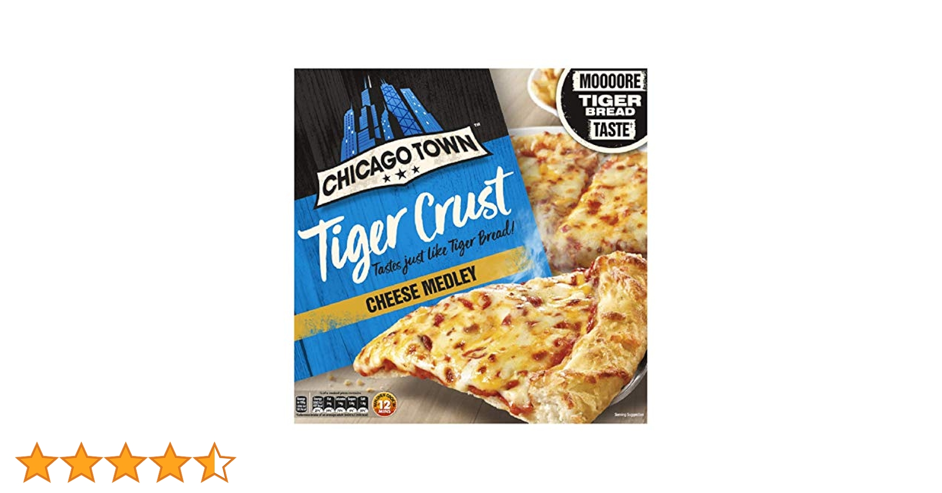 PIZZA TIGER 英語版 Chicago Town Tiger Crust Garlic Bread Cheesy Pizza 258g